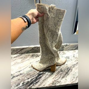 Snake skin over the knee boots!